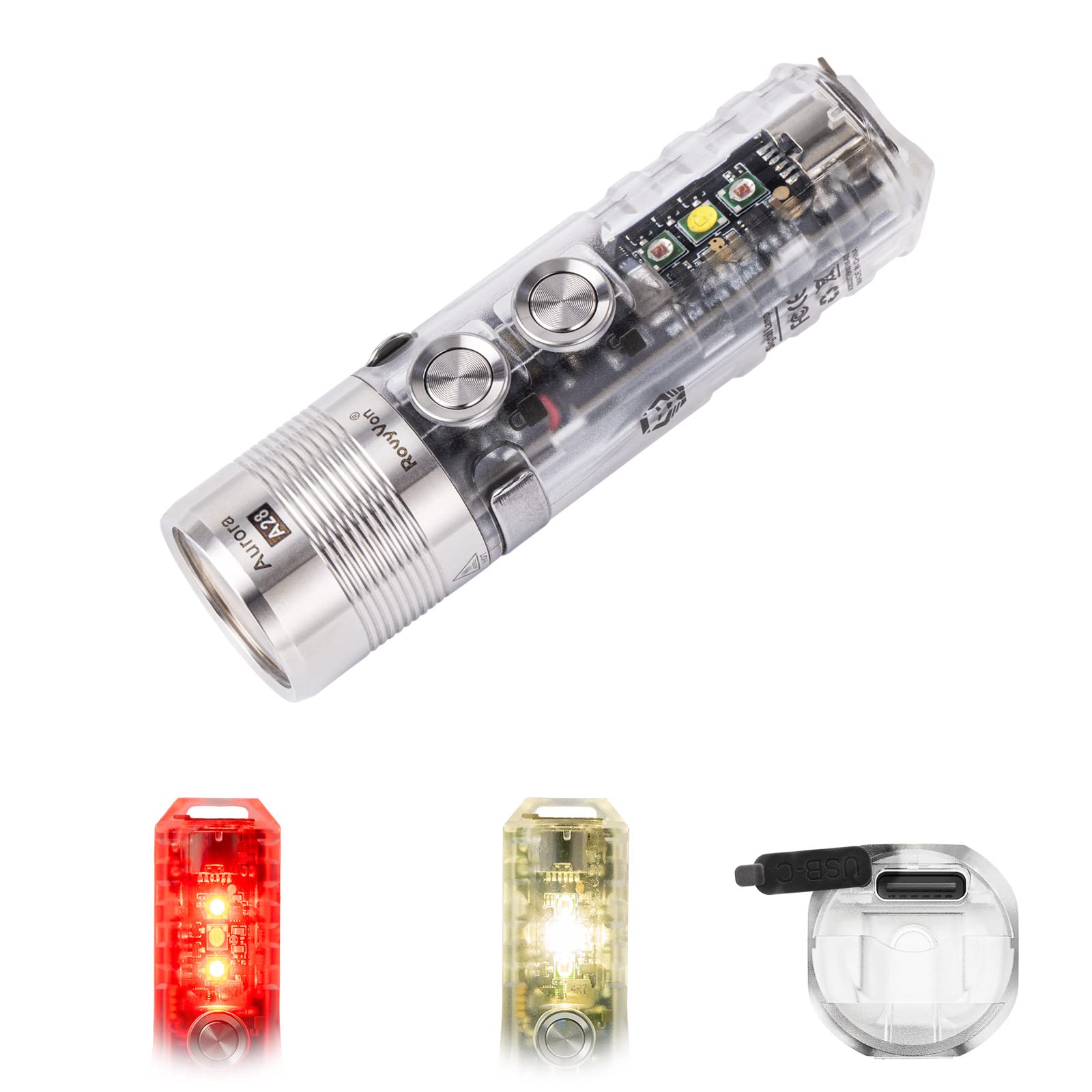 【色:A28-G2ホワイトUVホワイト。】RovyVon A28 G2 懐中電灯 RovyVon Aurora A28 (G2) USB-C Versatile EDC Flashlight